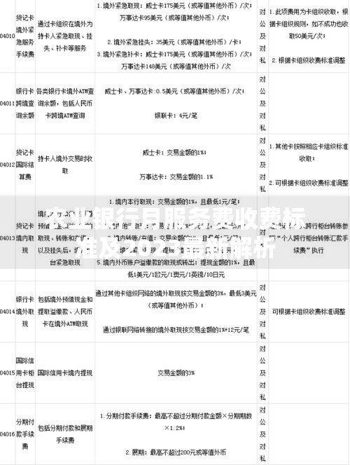 农业银行月服务费收费标准及2023最新解析