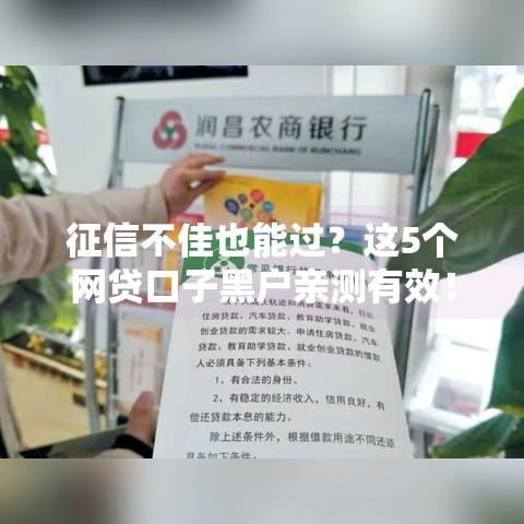 征信不佳也能过？这5个网贷口子黑户亲测有效！