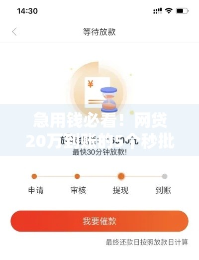急用钱必看！网贷20万到账的5个秒批技巧
