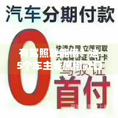 有驾照就能借？这5个车主专属借款口子急用钱必看