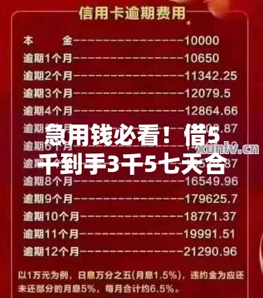 急用钱必看!借5千到手3千5七天合法吗?真实案例解析 急用钱必看!借5千到手3千5七天合法吗?真实案例解析