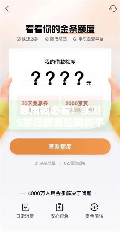急用钱必看！实测5家征信宽松网贷平台 这些资质好下款