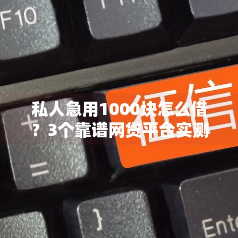 私人急用1000块怎么借？3个靠谱网贷平台实测，当天到账不踩坑
