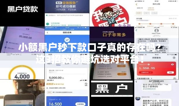 小额黑户秒下款口子真的存在吗？这3招教你避坑选对平台！