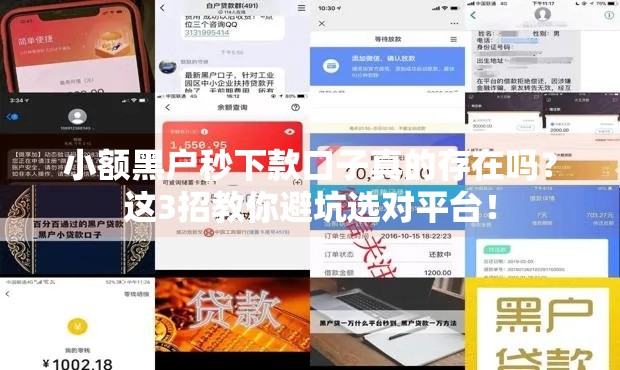 小额黑户秒下款口子真的存在吗？这3招教你避坑选对平台！