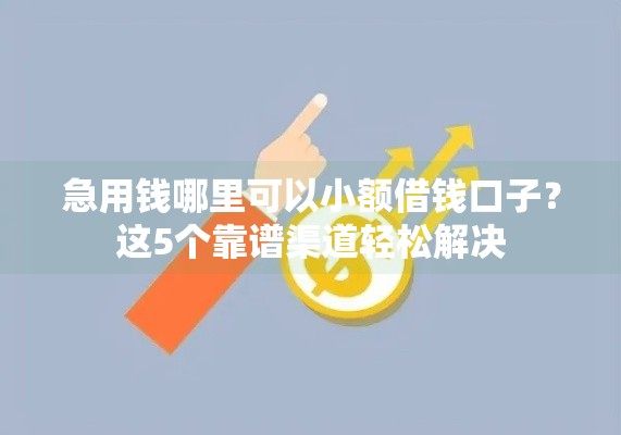 急用钱哪里可以小额借钱口子？这5个靠谱渠道轻松解决