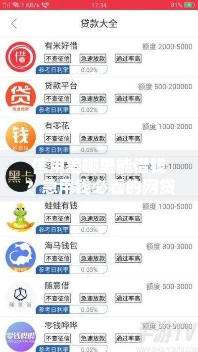 信用差哪里能借钱？急用钱必看的网贷平台推荐