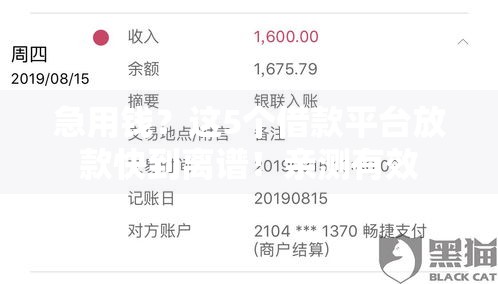 急用钱?这5个借款平台放款快到离谱!亲测有效 急用钱?这5个借款平台放款快到离谱!亲测有效