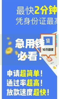 急用钱必看！放款最快的小额贷款软件亲测推荐