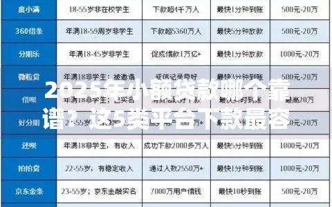 2025年小额贷款哪个靠谱？这5类平台下款最容易必看！