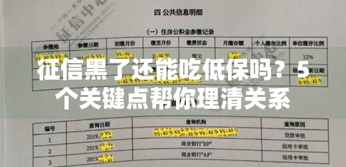 征信黑了还能吃低保吗？5个关键点帮你理清关系