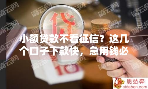 小额贷款不看征信？这几个口子下款快，急用钱必看！