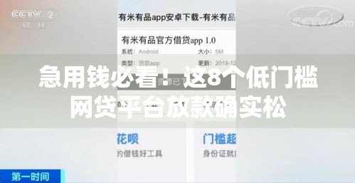 急用钱必看！这8个低门槛网贷平台放款确实松