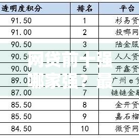 网贷前十强哪家强？最新靠谱平台排名大揭秘！
