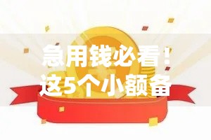 急用钱必看！这5个小额备用金平台审核宽松放款快