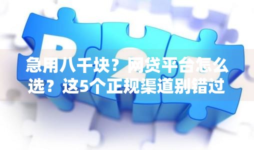 急用八千块？网贷平台怎么选？这5个正规渠道别错过！