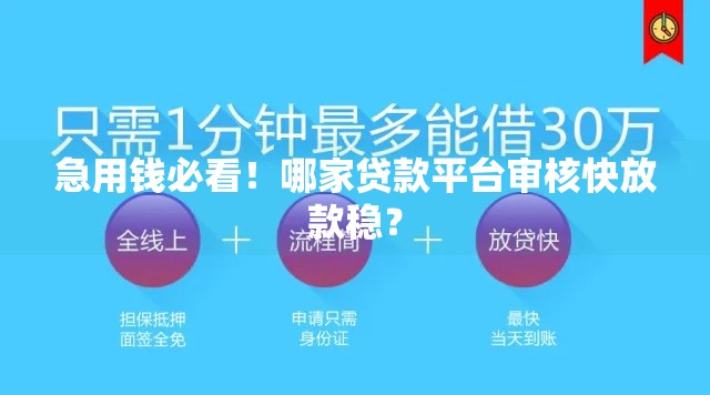 急用钱必看！哪家贷款平台审核快放款稳？