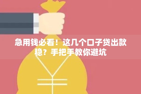 急用钱必看！这几个口子贷出款稳？手把手教你避坑