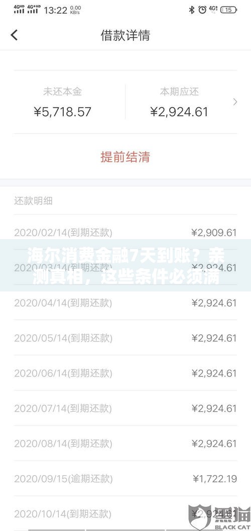 海尔消费金融7天到账？亲测真相，这些条件必须满足！