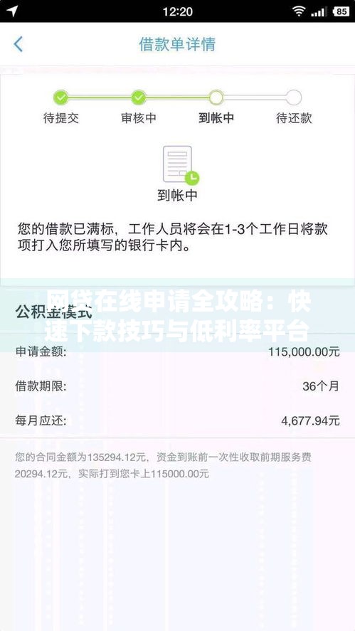 网贷在线申请全攻略：快速下款技巧与低利率平台推荐