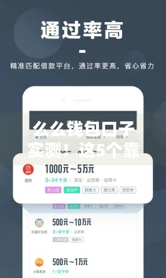 么么钱包口子实测！这5个靠谱平台通过率高