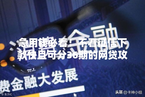急用钱必看！不看征信下款快且可分36期的网贷攻略