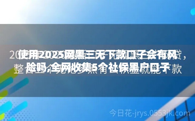 使用2025网黑三无下款口子会有风险吗,全网收集5个社保黑户口子
