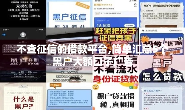 不查征信的借款平台,简单汇总5个黑户大额口子广告