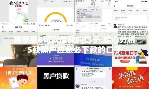 用苹果6可以借款的口子,精心分析5款黑户应急必下款的口子