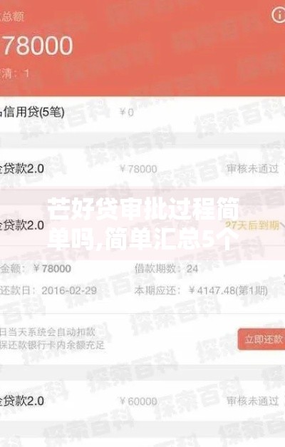 芒好贷审批过程简单吗,简单汇总5个无视黑户的下款口子