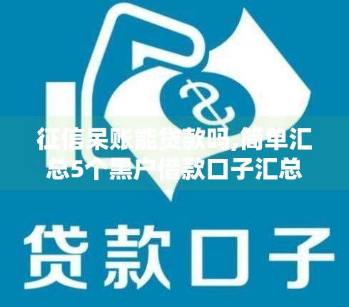 征信呆账能贷款吗,简单汇总5个黑户借款口子汇总