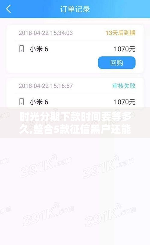 时光分期下款时间要等多久,整合5款征信黑户还能借的口子