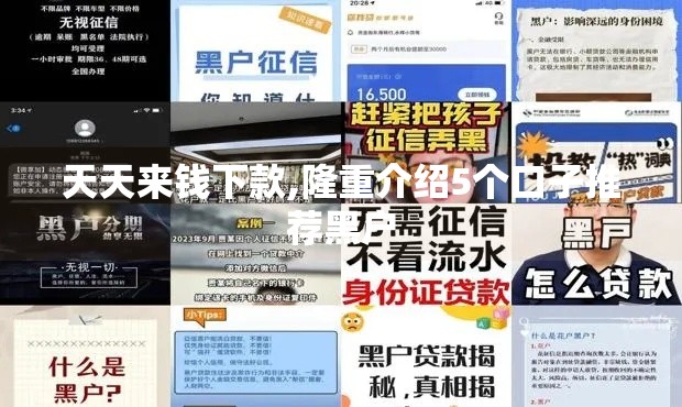 天天来钱下款,隆重介绍5个口子推荐黑户