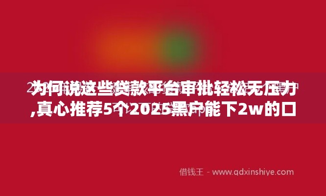 为何说这些贷款平台审批轻松无压力,真心推荐5个2025黑户能下2w的口子