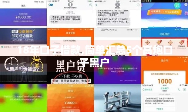 18年口子借款,简单汇总5个高炮口子黑户