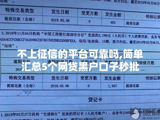 不上征信的平台可靠吗,简单汇总5个网贷黑户口子秒批