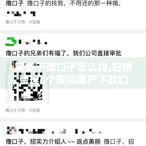网贷下款口子怎么找,归纳整理5个夜间黑户下款口子