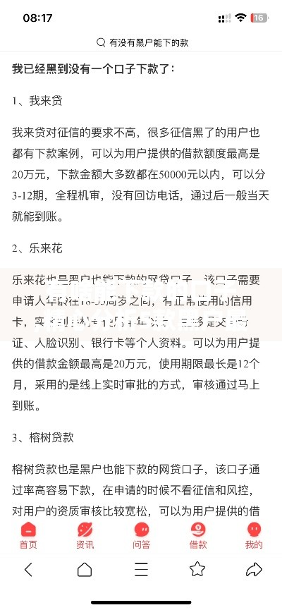 有啥能下款的口子,精心分析5款黑户最新网贷口子
