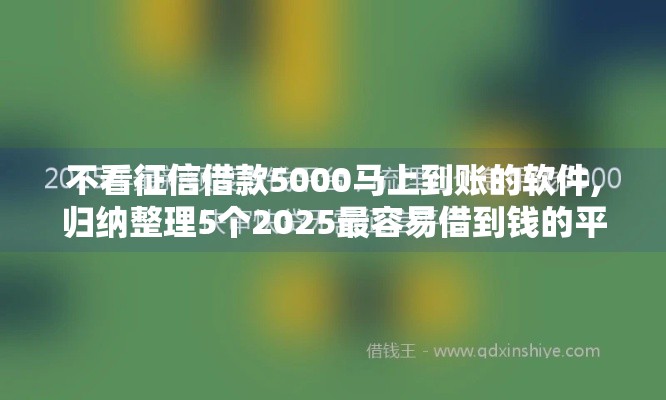 不看征信借款5000马上到账的软件,归纳整理5个2025最容易借到钱的平台
