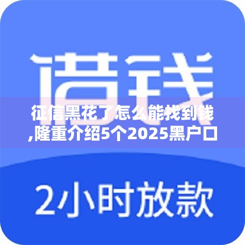 征信黑花了怎么能找到钱,隆重介绍5个2025黑户口子牛呗