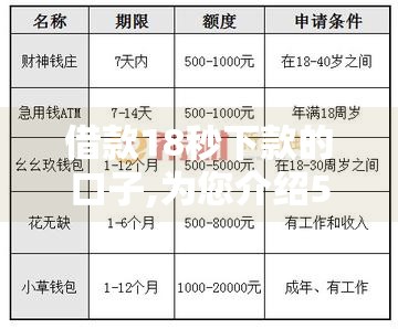 借款18秒下款的口子,为您介绍5款黑户小额秒借过口子